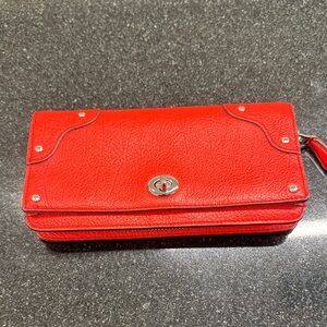 Coach Mercer in Carmine Leather Women's Wallet